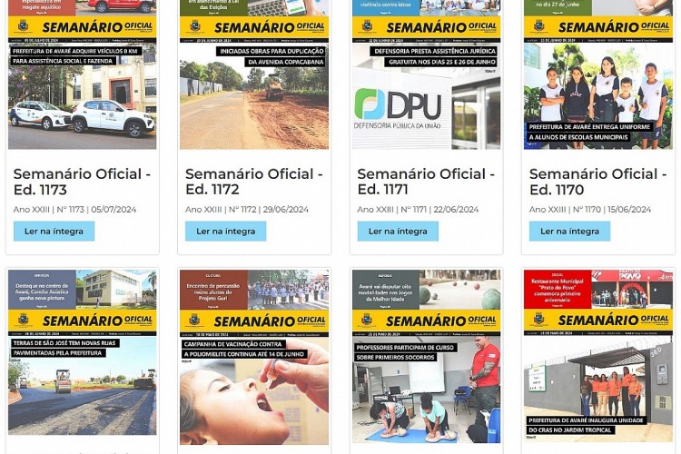 Semanário Oficial está de volta em sua versão on-line