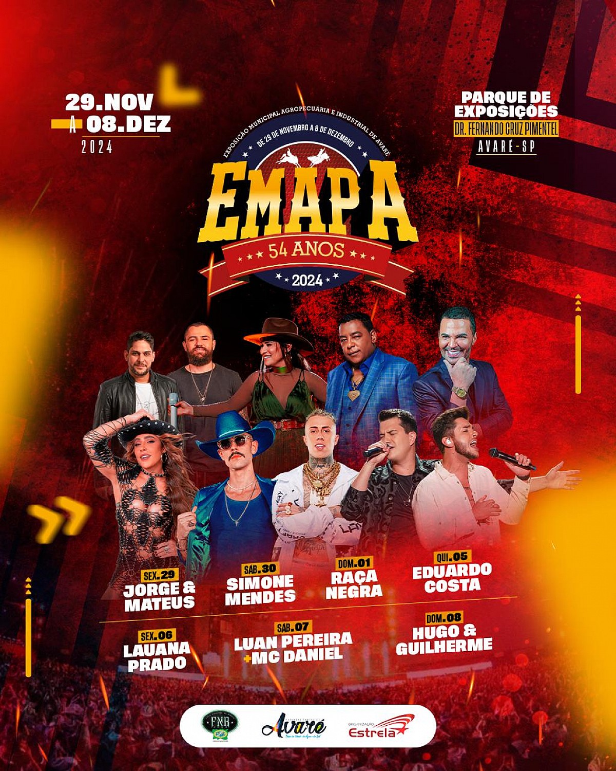 Confira a grade de shows gratuitos da 54ª EMAPA