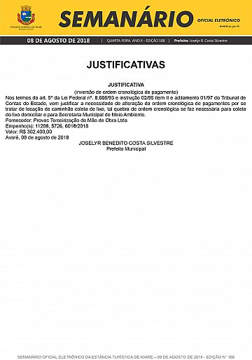 Semanário Oficial - Ed. 188