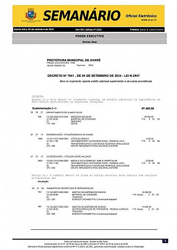 Semanário Oficial - Ed. 2101