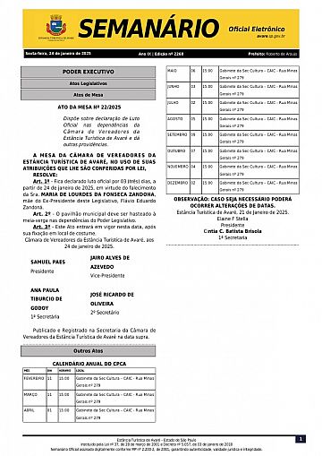 Semanário Oficial - Ed. 2268