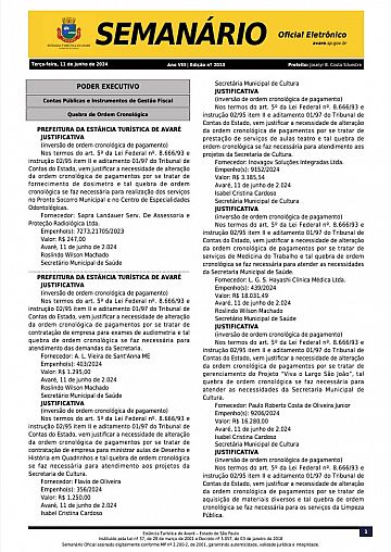 Semanário Oficial - Ed. 2013