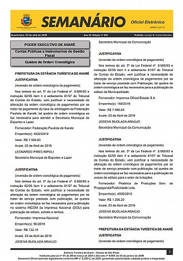 Semanário Oficial - Ed. 314