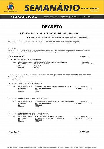 Semanário Oficial - Ed. 185