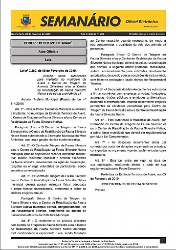 Semanário Oficial - Ed. 288
