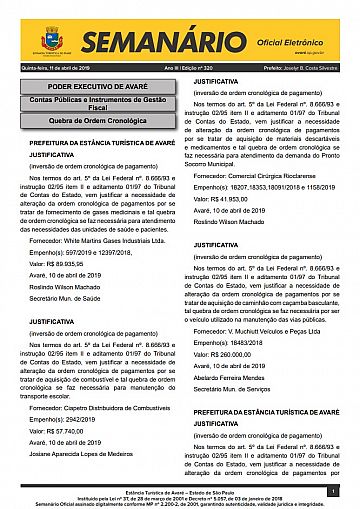 Semanário Oficial - Ed. 320