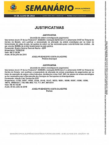 Semanário Oficial - Ed. 168