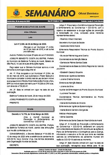 Semanário Oficial - Ed. 592