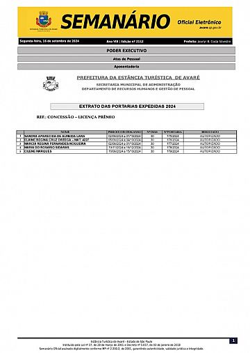 Semanário Oficial - Ed. 2112