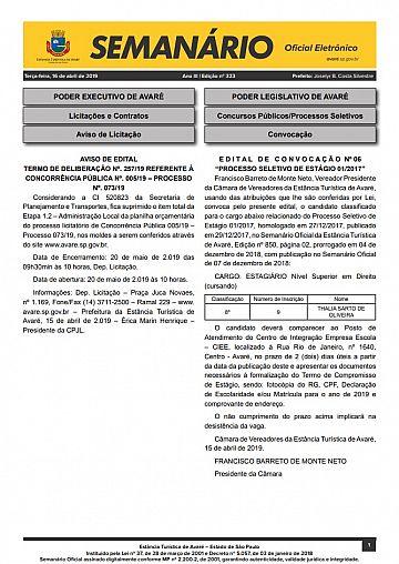Semanário Oficial - Ed. 323