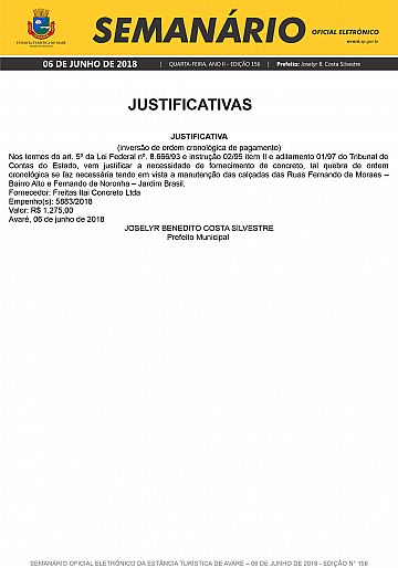 Semanário Oficial - Ed. 156