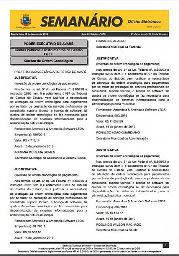 Semanário Oficial - Ed. 270