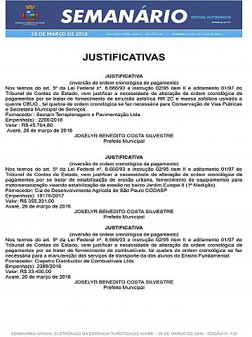 Semanário Oficial - Ed. 128