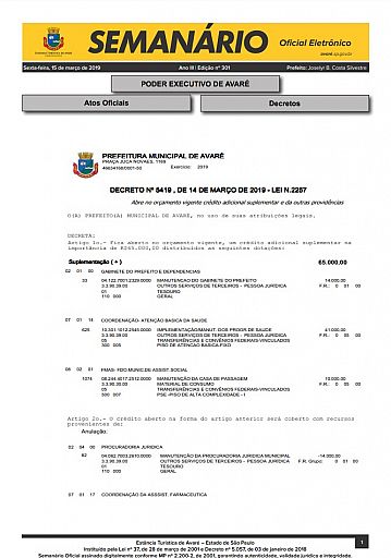 Semanário Oficial - Ed. 301
