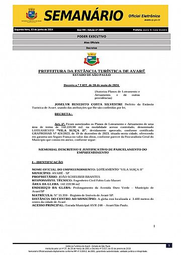 Semanário Oficial - Ed. 2005