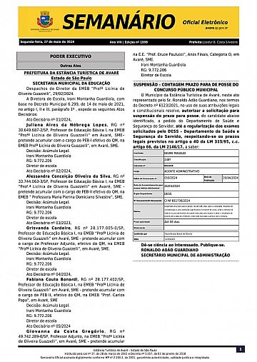Semanário Oficial - Ed. 1999