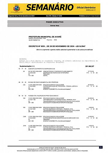 Semanário Oficial - Ed. 2206