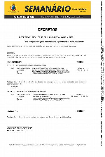 Semanário Oficial - Ed. 164