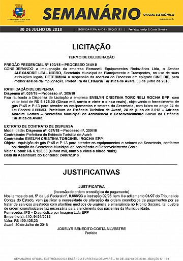 Semanário Oficial - Ed. 183