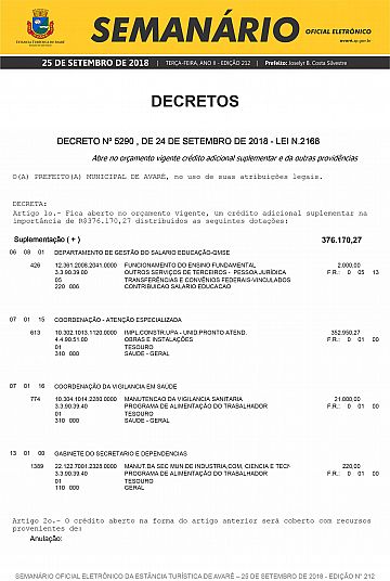 Semanário Oficial - Ed. 212