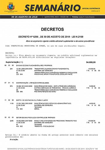 Semanário Oficial - Ed. 198