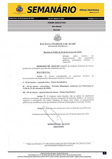 Semanário Oficial - Ed. 2313