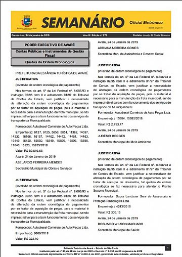Semanário Oficial - Ed. 275
