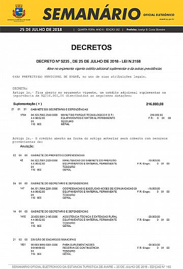 Semanário Oficial - Ed. 182