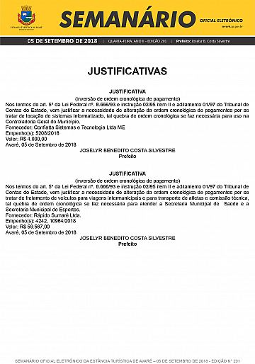 Semanário Oficial - Ed. 201