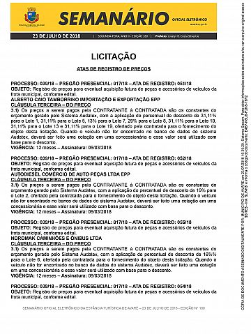 Semanário Oficial - Ed. 180