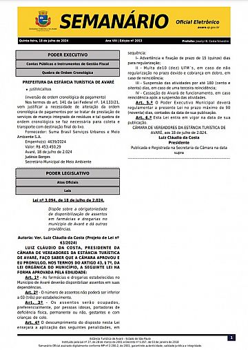 Semanário Oficial - Ed. 2053