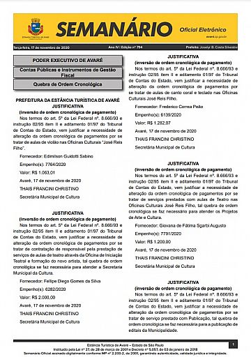 Semanário Oficial - Ed. 794