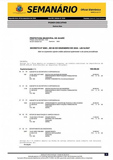 Semanário Oficial - Ed. 2220