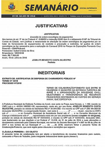 Semanário Oficial - Ed. 178