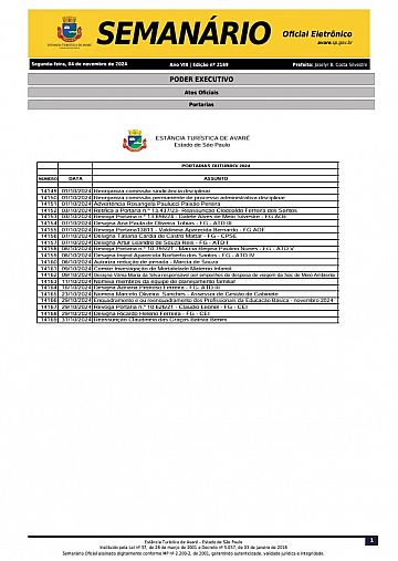 Semanário Oficial - Ed. 2169