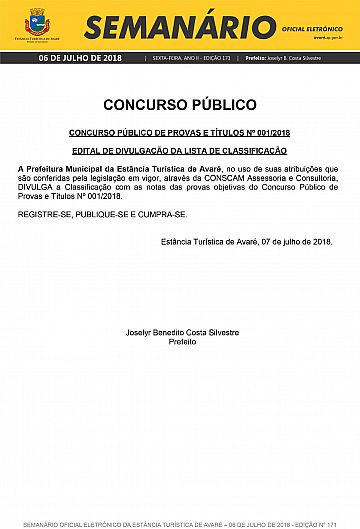 Semanário Oficial - Ed. 171