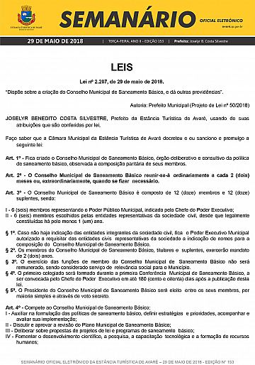 Semanário Oficial - Ed. 153