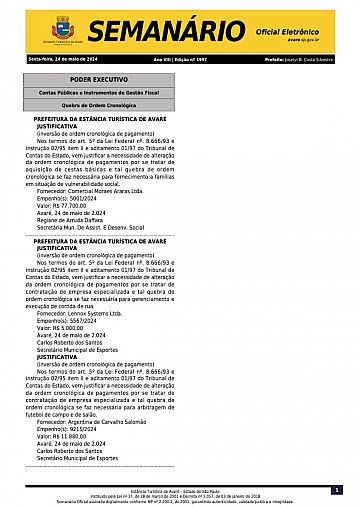 Semanário Oficial - Ed. 1997