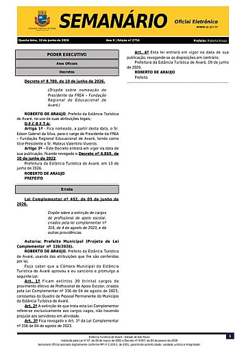 Semanário Oficial - Ed. 2754