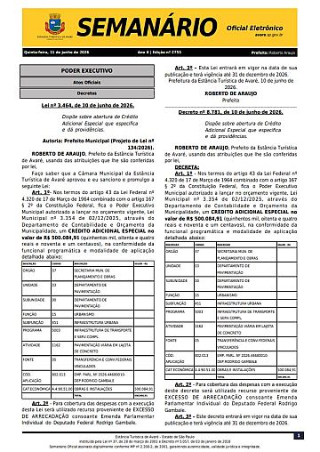 Semanário Oficial - Ed. 2755