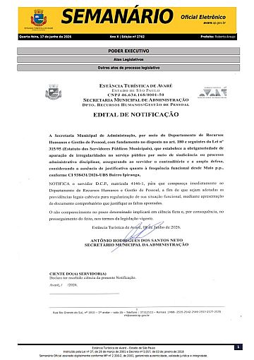 Semanário Oficial - Ed. 2762