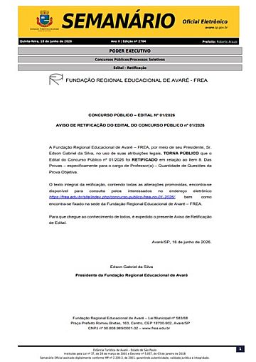 Semanário Oficial - Ed. 2764