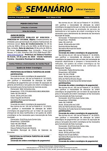 Semanário Oficial - Ed. 2765