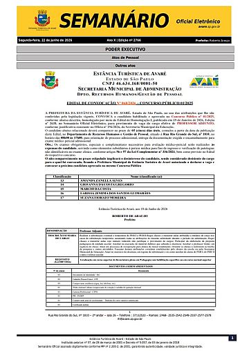 Semanário Oficial - Ed. 2766