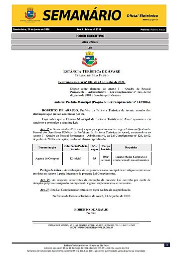 Semanário Oficial - Ed. 2768