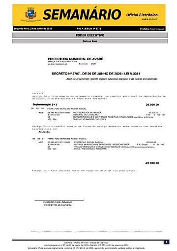 Semanário Oficial - Ed. 2771