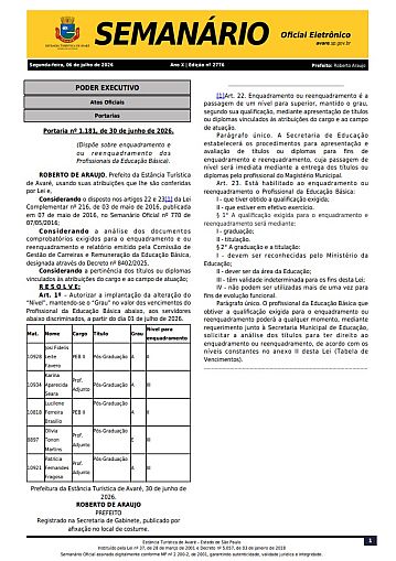 Semanário Oficial - Ed. 2776