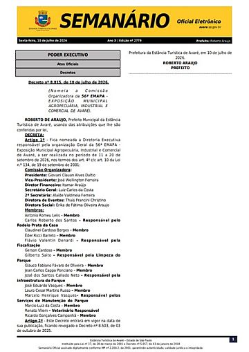 Semanário Oficial - Ed. 2779