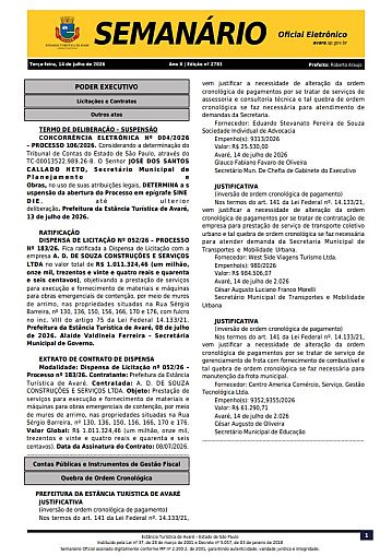 Semanário Oficial - Ed. 2781
