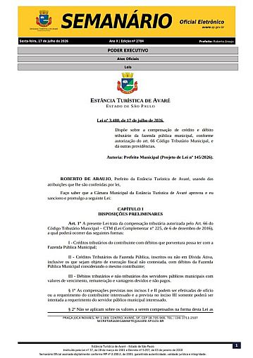 Semanário Oficial - Ed. 2784